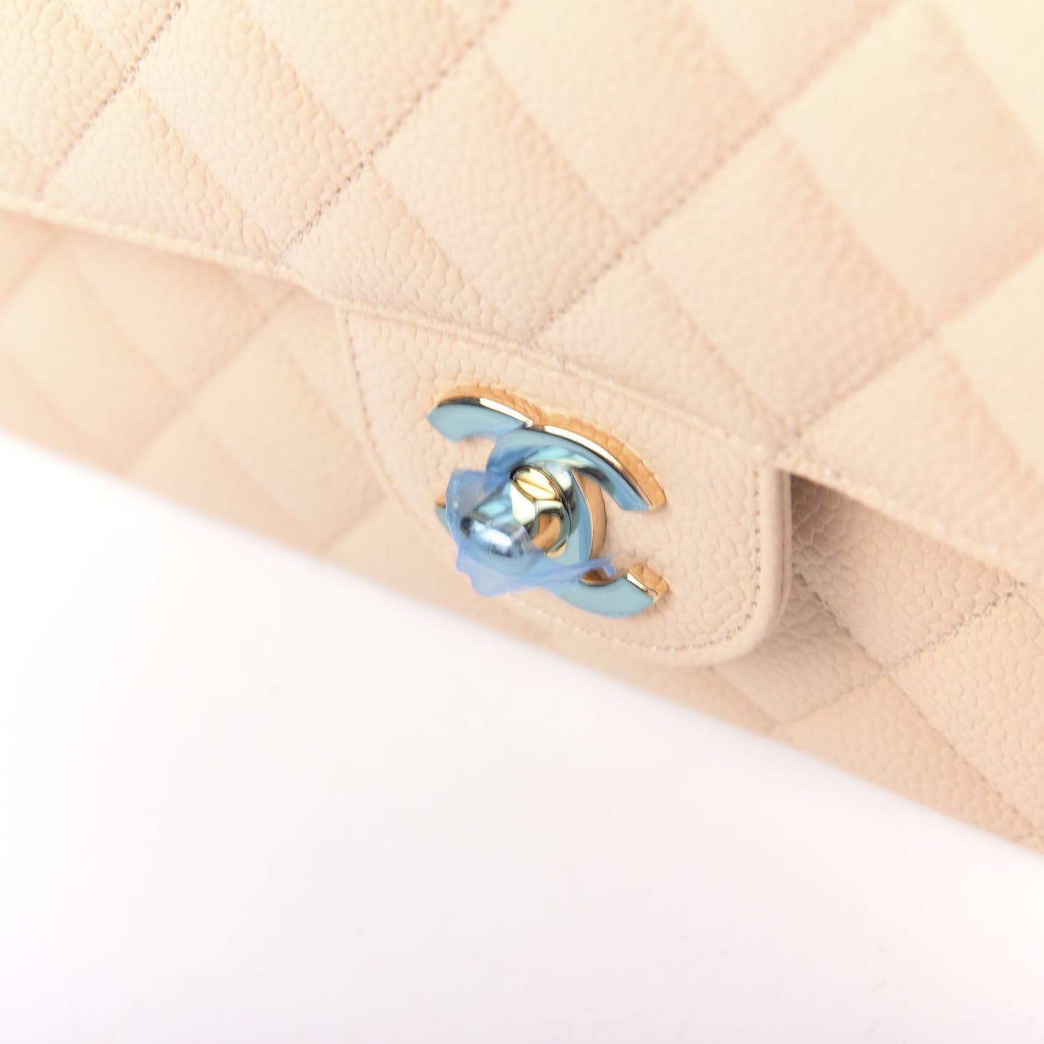 Chanel Caviar Quilted Medium Double Flap Beige 8 of 12