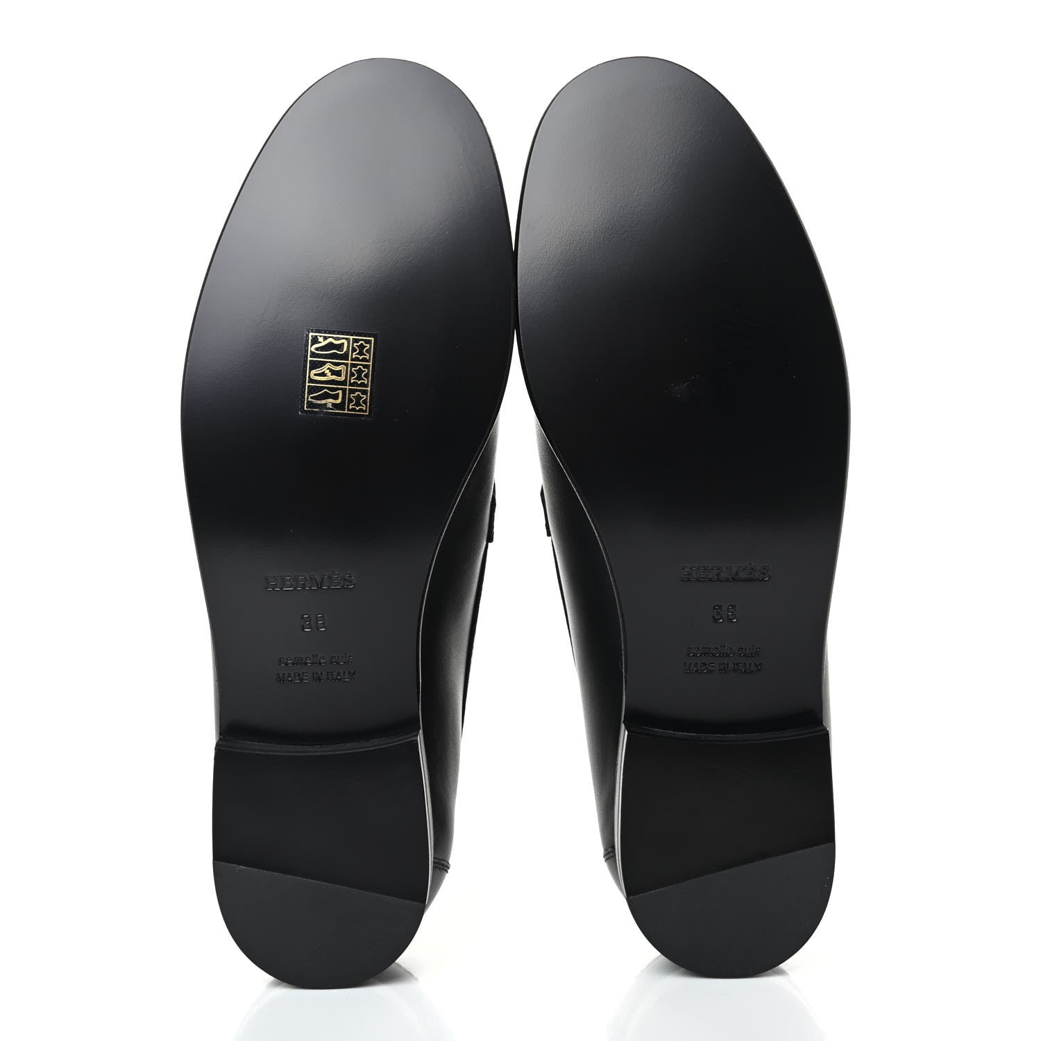 Hermes Calfskin Womens Destin Loafer 38 Black 4 of 4