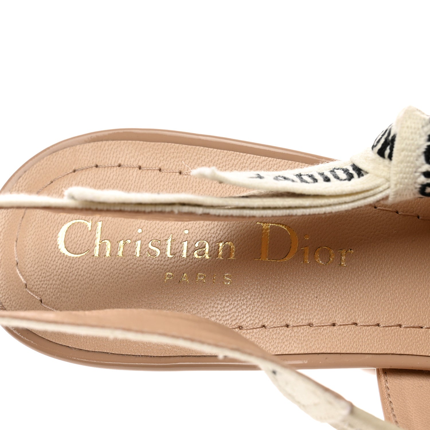 Christian Dior Patent Ribbon J'Adior Slingback 100mm Pumps 37.5 Nude 7 of 8