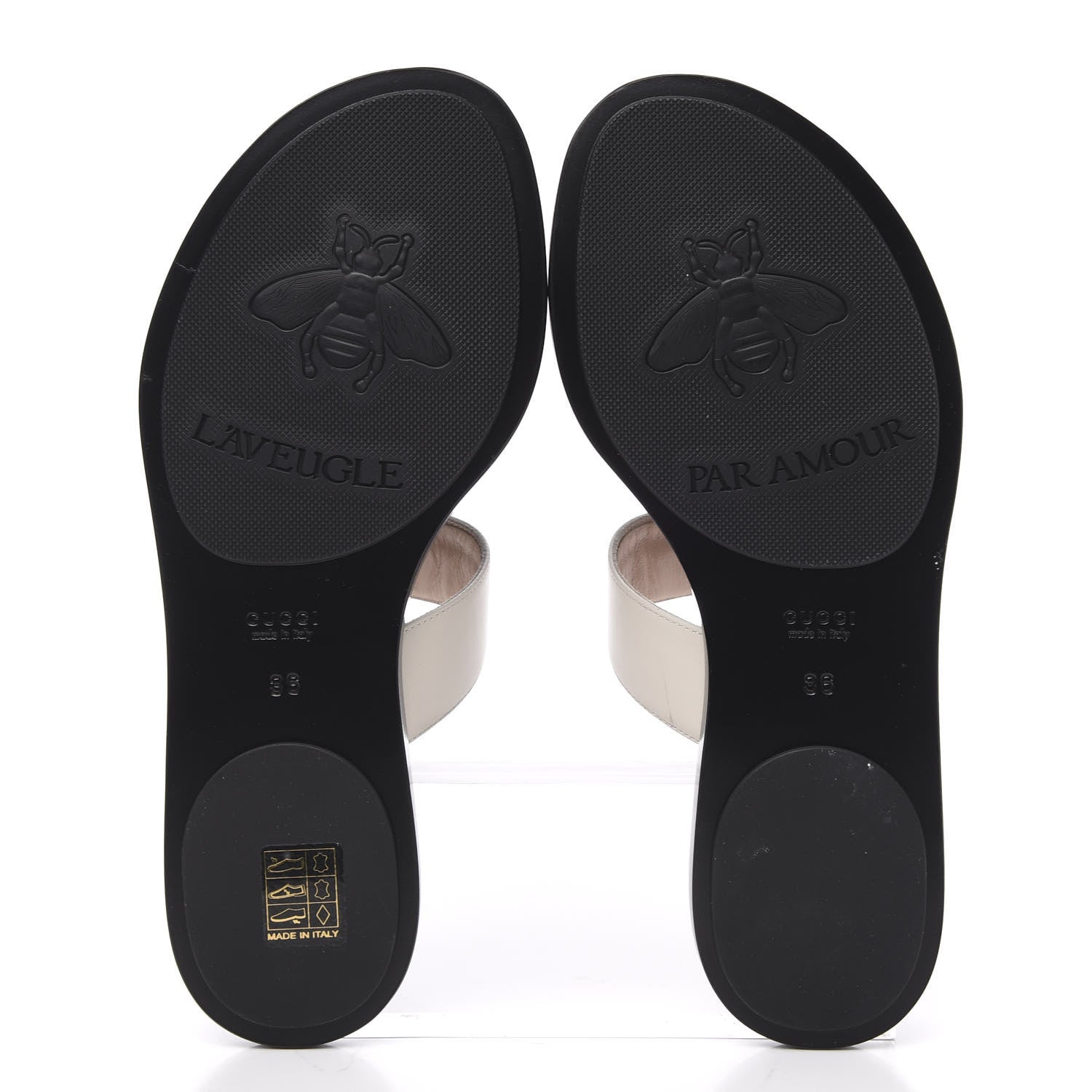 Gucci Calfskin GG Marmont Thong Sandals 36 Mystic White 5 of 8