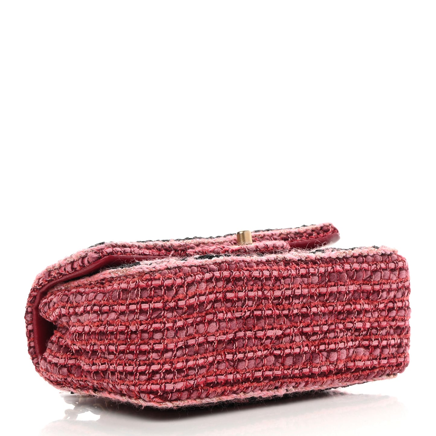 Tweed Braid Mini Flap Dark Pink