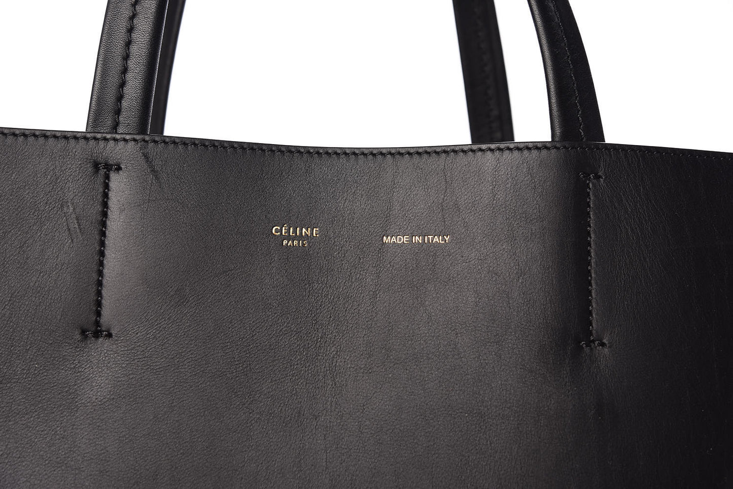 Smooth Calfskin Suede Large Phantom Luggage Bi-Cabas Black Navy