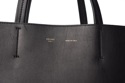 Celine Smooth Calfskin Suede Large Phantom Luggage Bi-Cabas Black Navy 7 of 10