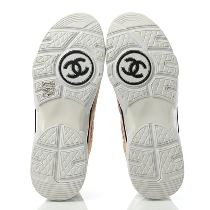 Chanel Suede Tweed Felt CC Sneakers 40.5 Beige 5 of 11