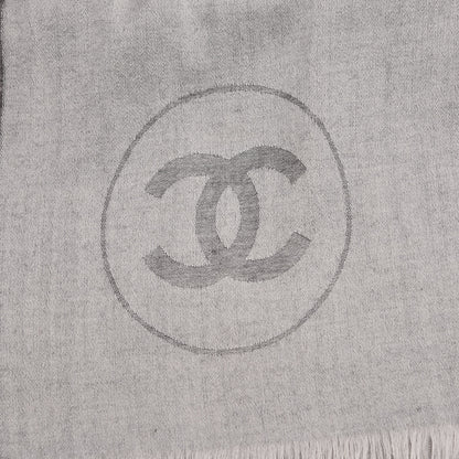 Chanel Cashmere Airplane Shawl Grey White 4 of 5