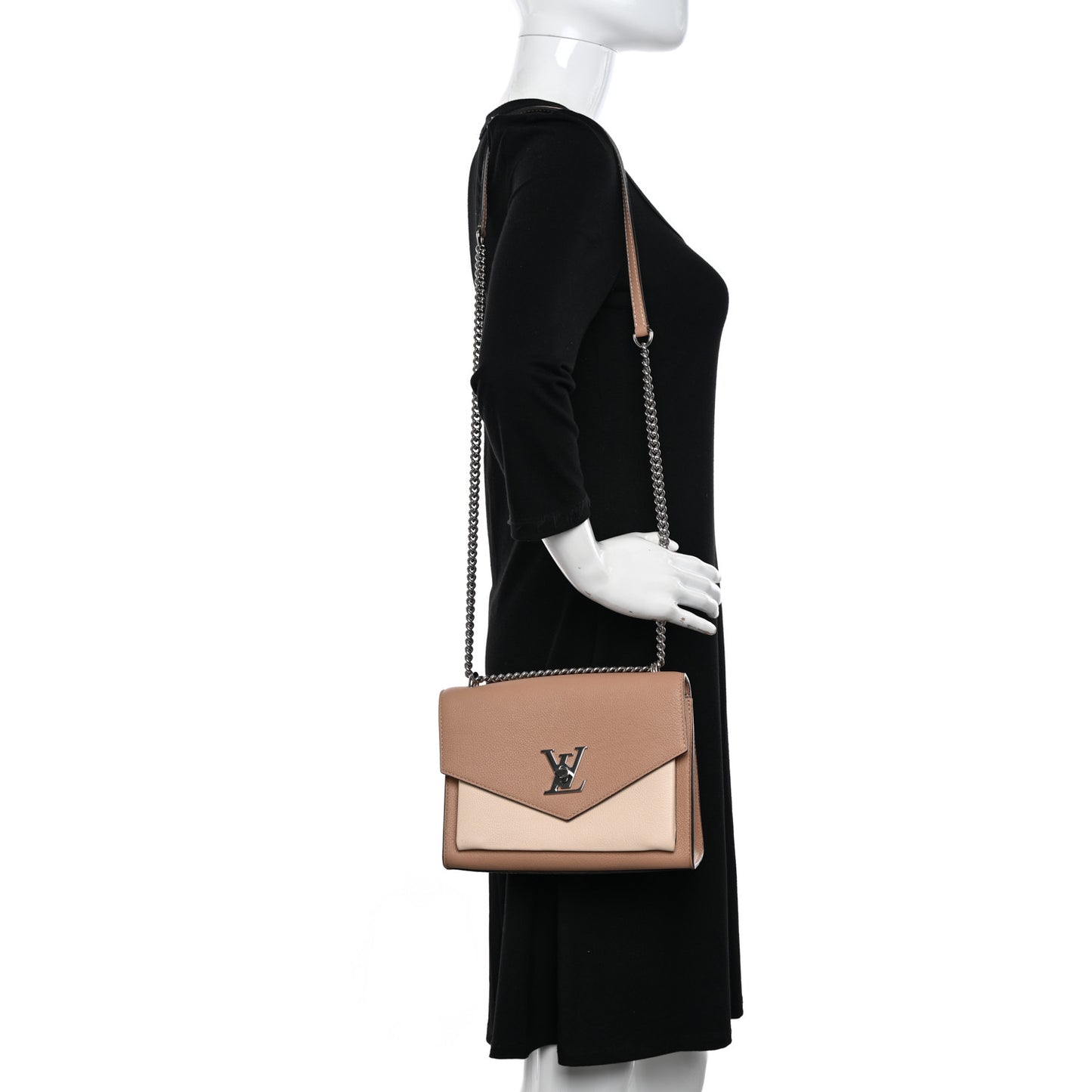 Soft Calfskin Mylockme Chain Bag BB Papyrus Creme