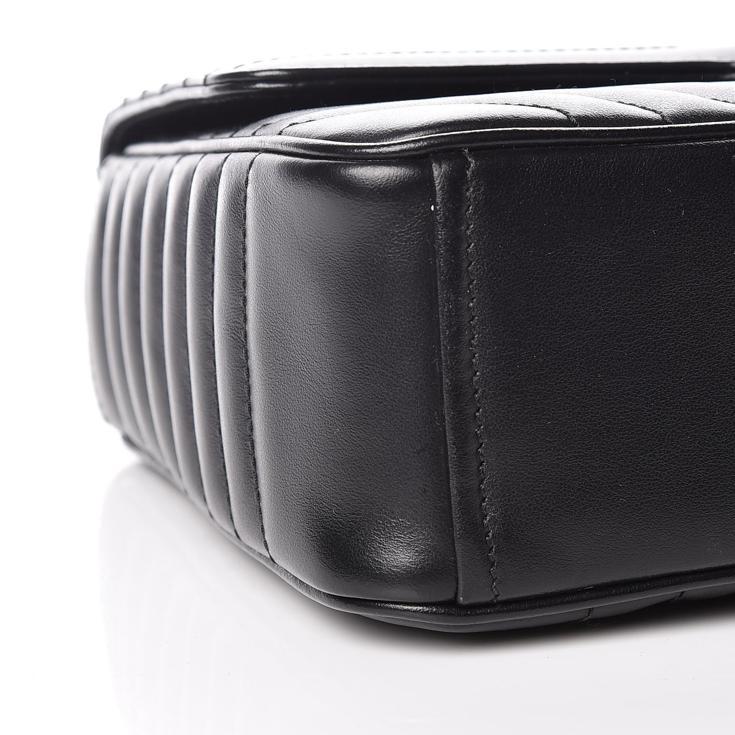 Soft Calfskin Impunture Diagramme Large Chain Flap Shoulder Bag Black