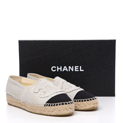 Chanel Linen CC Espadrilles 36 Beige Black 11 of 11