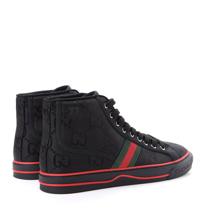 Gucci Econyl Nylon Web Monogram Off The Grid Mens 1977 Tennis High Top Sneakers 9 Black 4 of 10