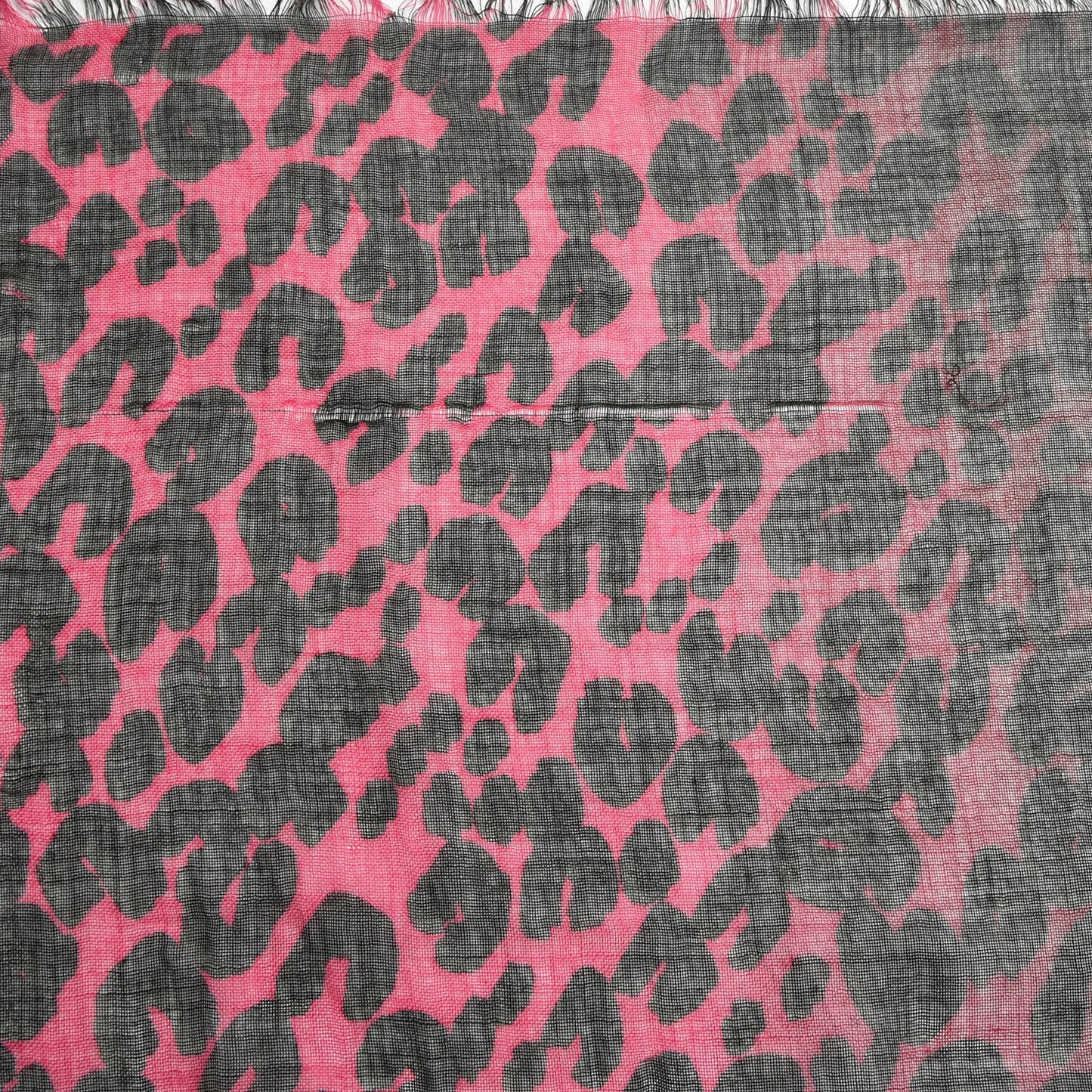 Cashmere Silk Leopard Blurry Leo Stole Kaki