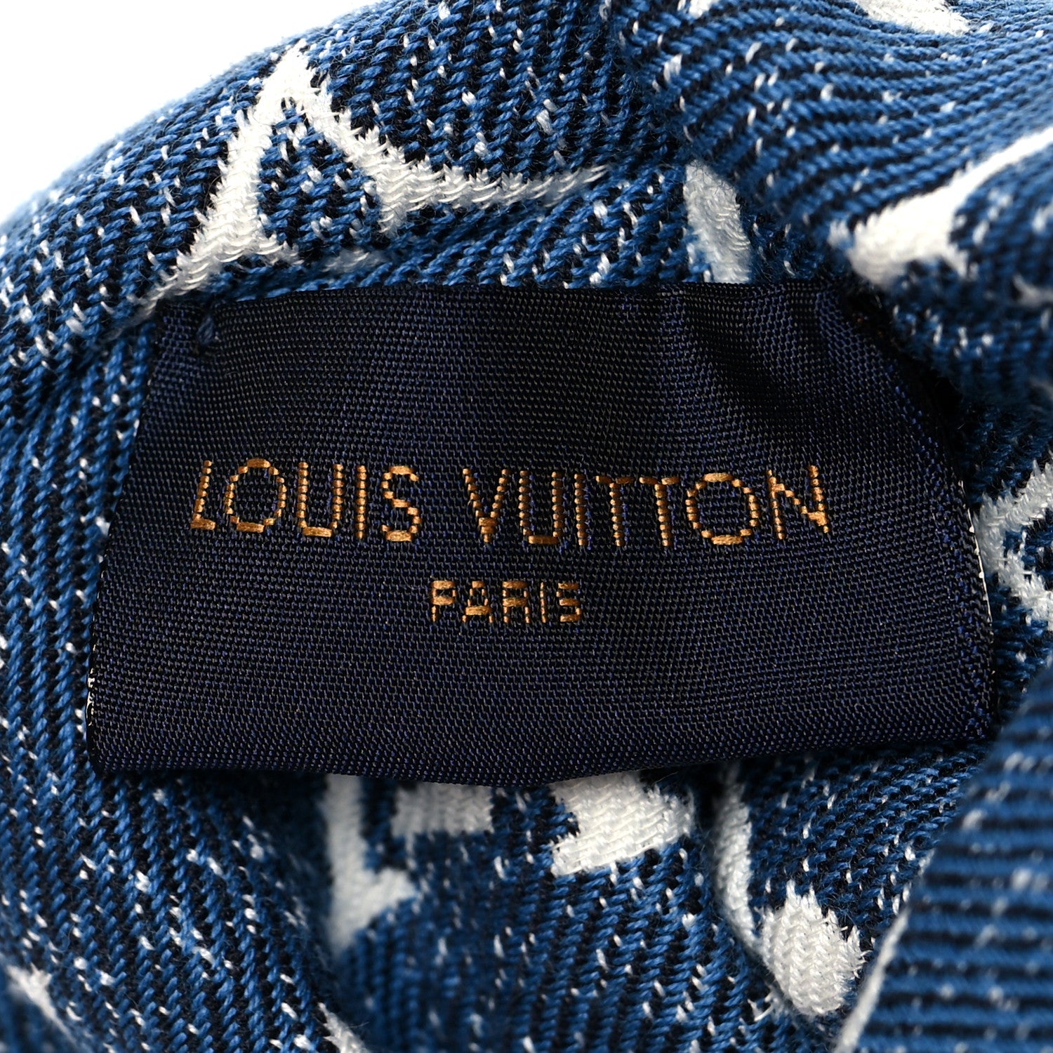Louis Vuitton Cotton Denim Chouchou Scrunchy Bleu 3 of 4