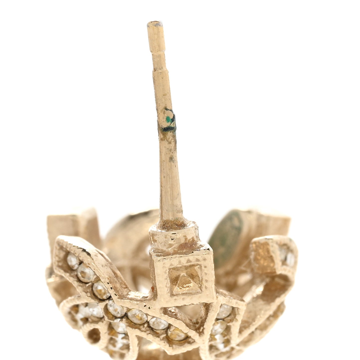 Crystal CC Ball Earrings Gold