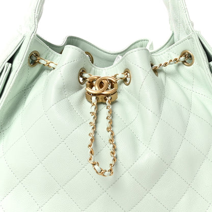 Chanel Caviar Quilted Small Chanel 25 Handbag Light Green 8 of 10