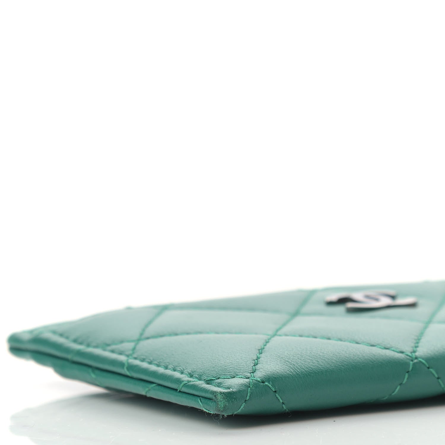 Chanel Lambskin Quilted Card Holder Green 9 of 11