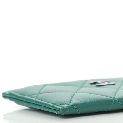 Chanel Lambskin Quilted Card Holder Green 9 of 11