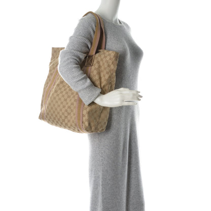 Gucci GG Monogram Medium Web Handle Vertical Tote Pink Gold 2 of 7