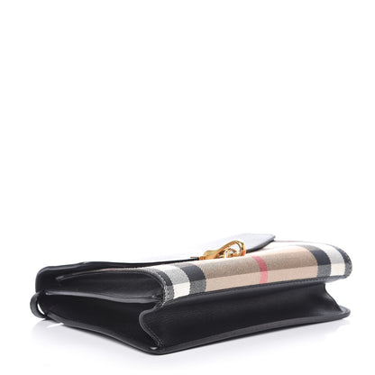 Burberry Calfskin House Check Small Macken Crossbody Bag Black 4 of 12