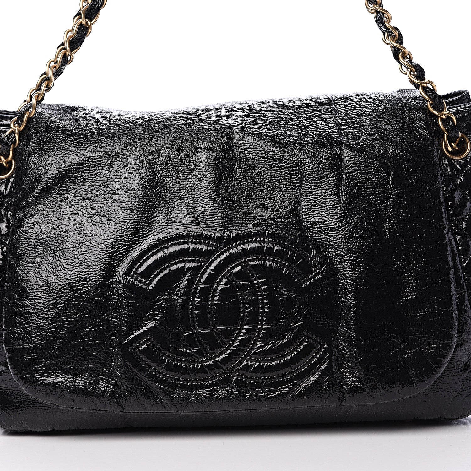 Chanel Vinyl XL Rock and Chain Flap Black 7 of 14