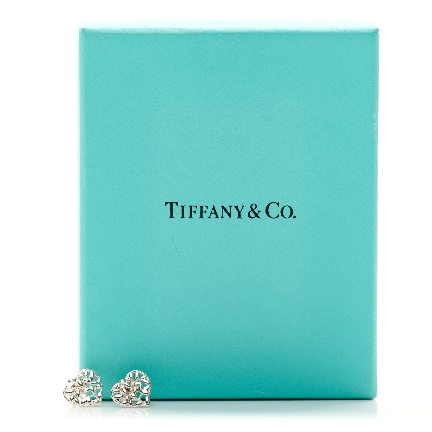 Tiffany Sterling Silver Paloma Picasso Olive Leaf Heart Earrings 5 of 5