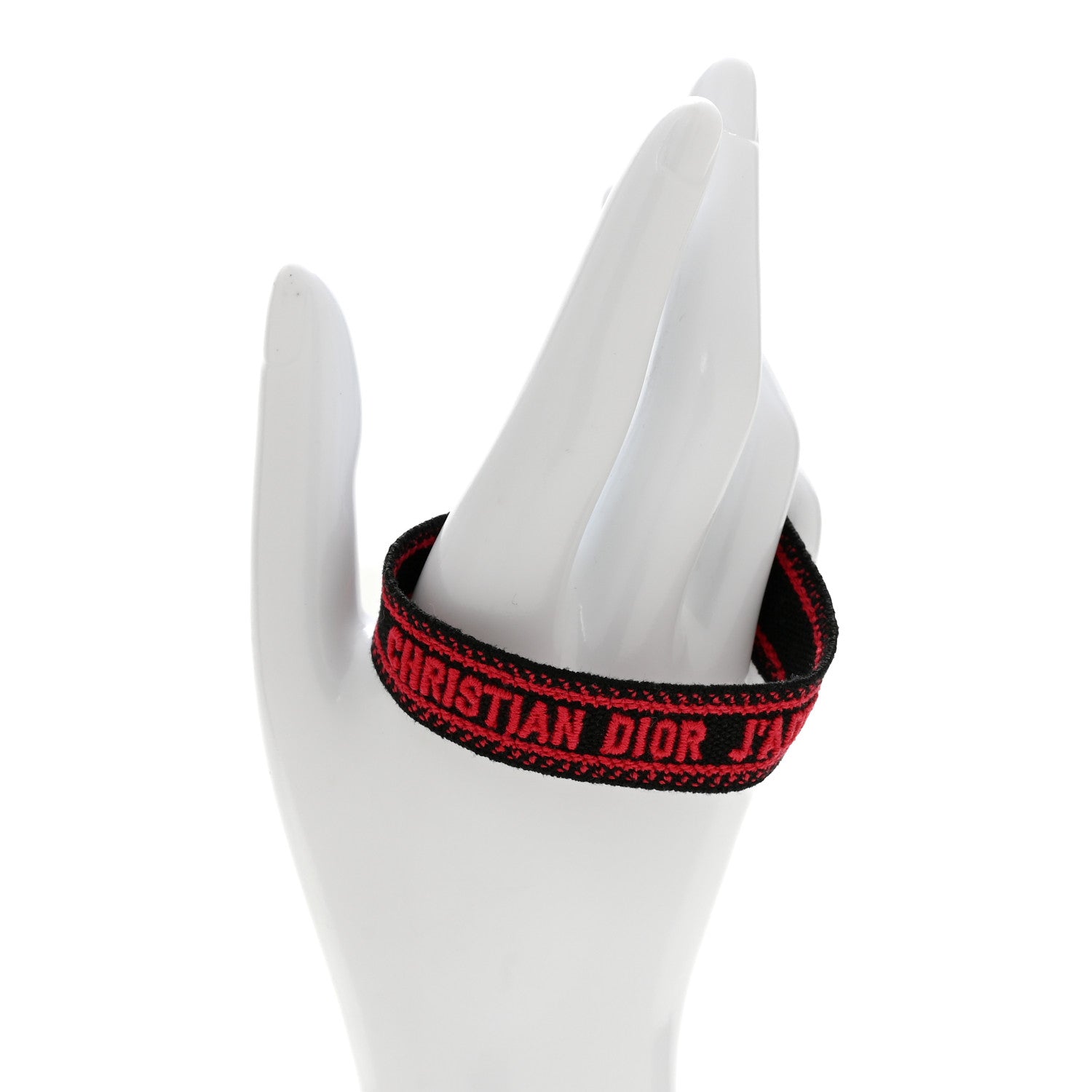 Christian Dior Woven Cotton J'Adior Friendship Bracelet Black Red