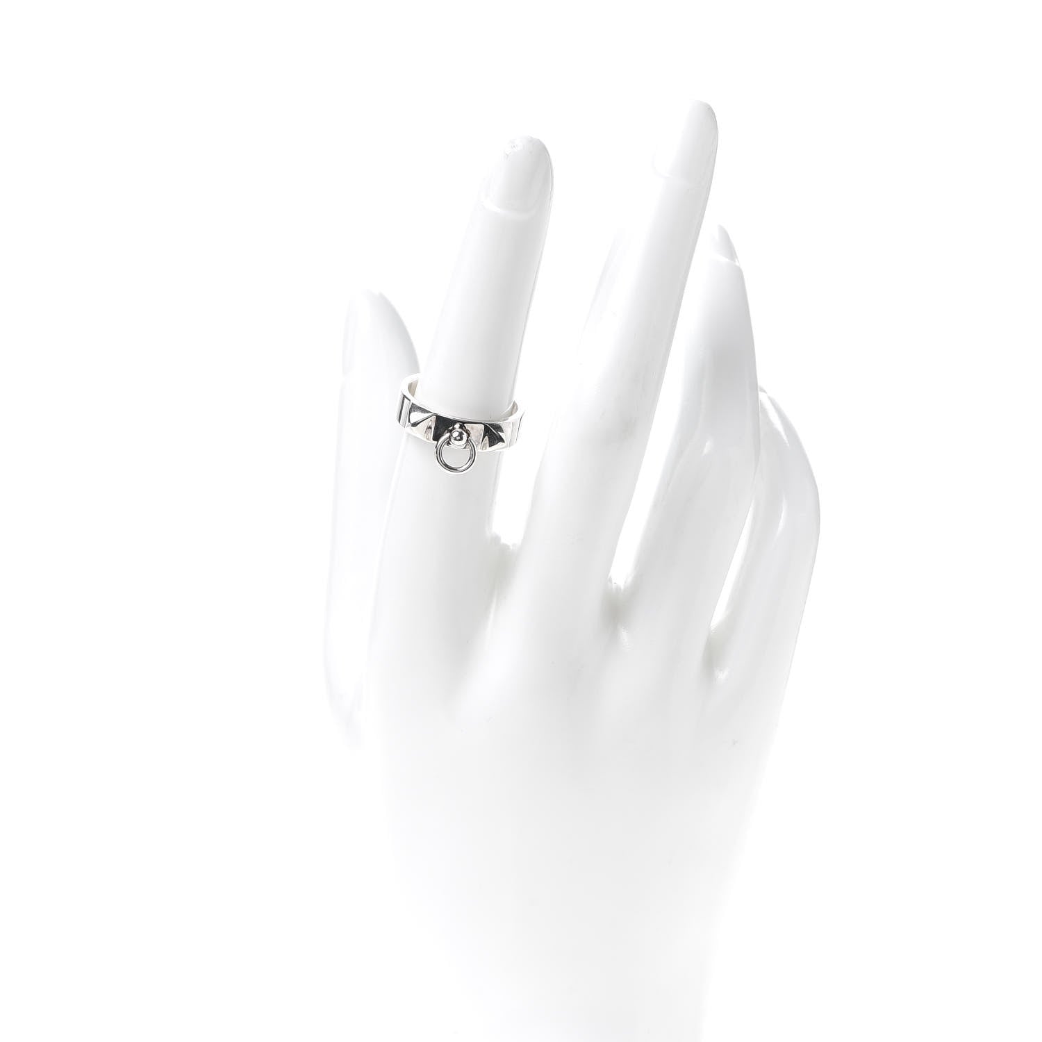Hermes Sterling Silver PM Collier De Chien Ring 54 6.75 2 of 6