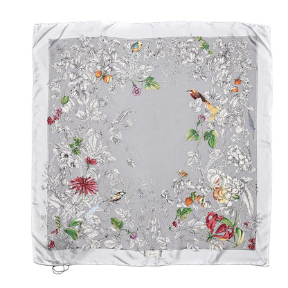 Gucci Silk Twill Wondergardenia Square Scarf Zinc Beige 1 of 4