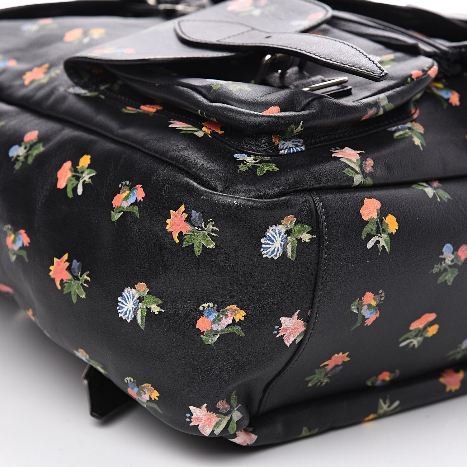 Saint Laurent Calfskin Prairie Flower Printed Festival Backpack Multicolor 7 of 8
