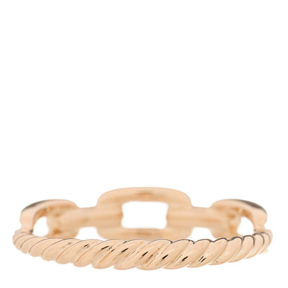 David Yurman 18K Rose Gold Diamond 4.5mm Stax Single Row Chain Link Ring 52 6 3 of 4