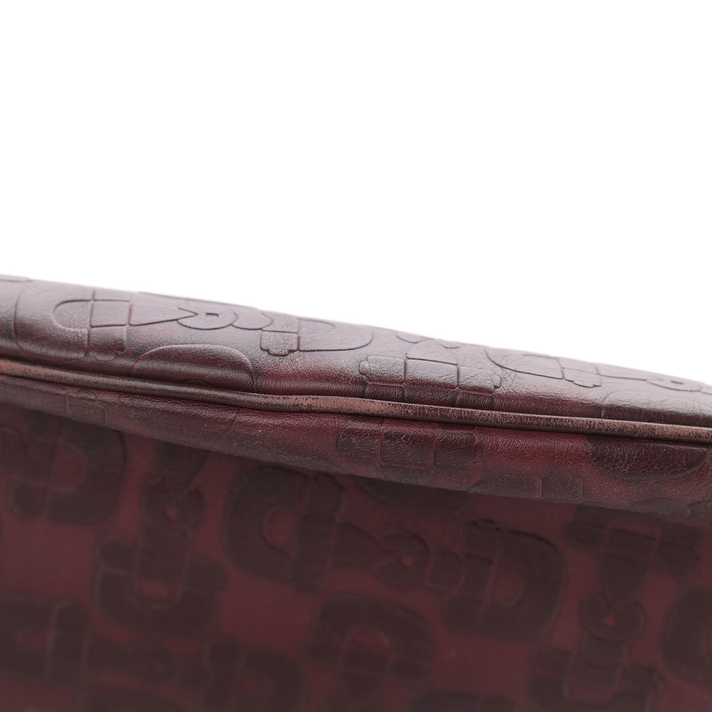 Calfskin Horsebit Embossed Glam Hobo Burgundy