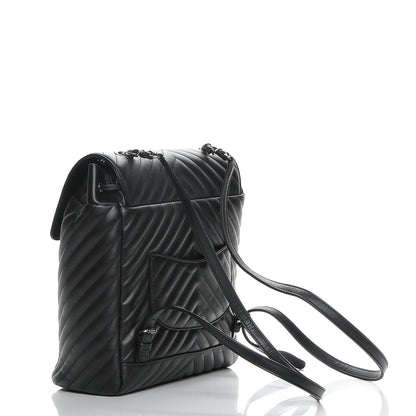 Chanel Calfskin Chevron Quilted Large Urban Spirit Backpack Black 3 of 8