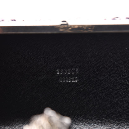 Alexander McQueen Jacquard Embroidered Skull Box Clutch Purple 7 of 9