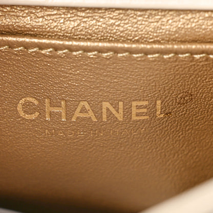 Chanel Crumpled Calfskin Chevron Chain Mini Square Ivory 6 of 13