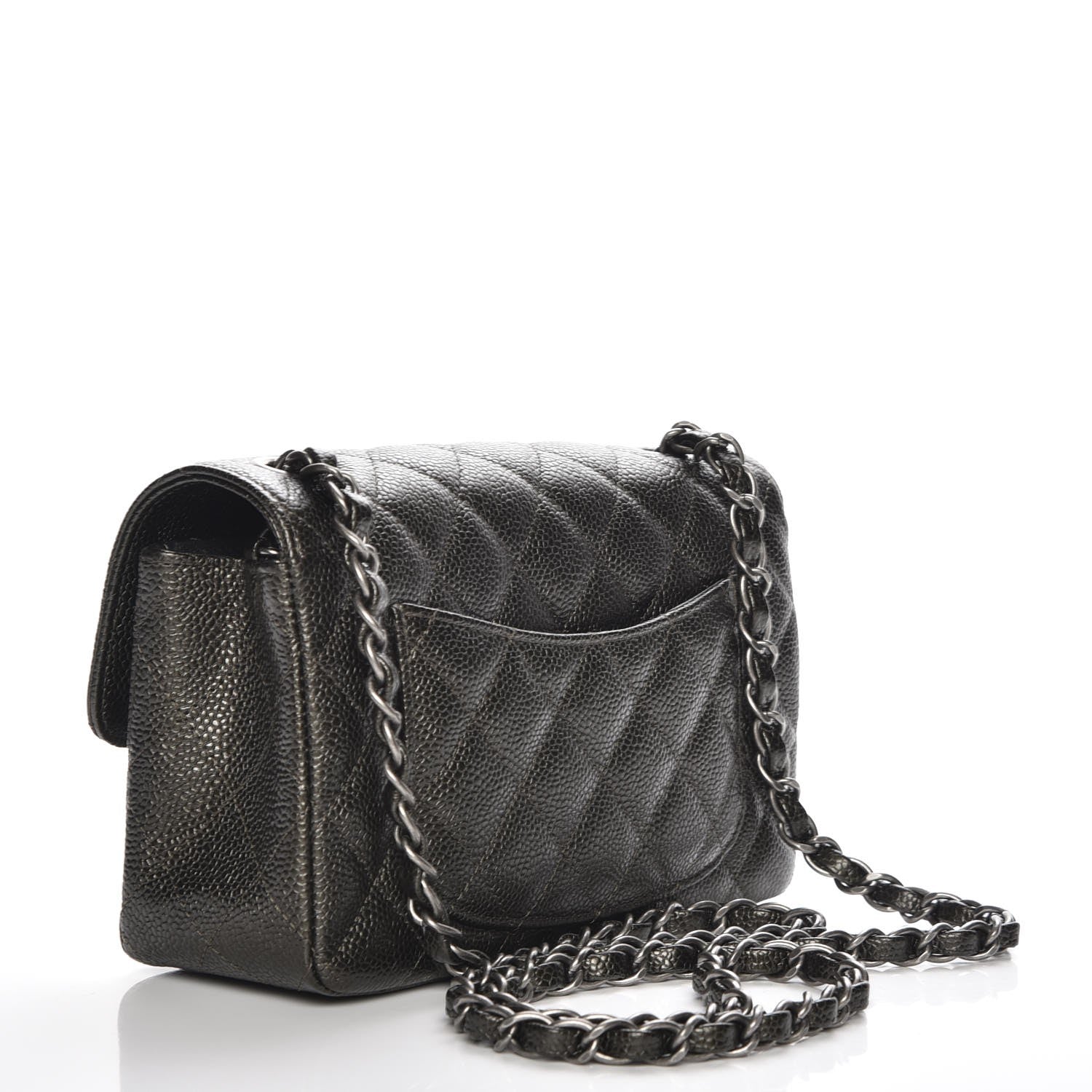Chanel Caviar Quilted Mini Rectangular Flap Dark Charcoal 3 of 8