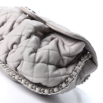 Chanel Washed Lambskin Quilted Medium Chain Around Messenger Grey 10 of 11