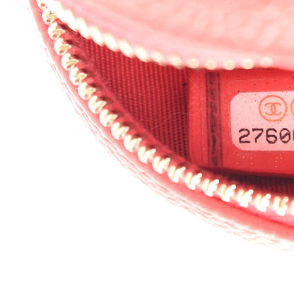 Chanel Caviar Quilted Filigree Zip Around Classic Coin Purse Red 6 of 9