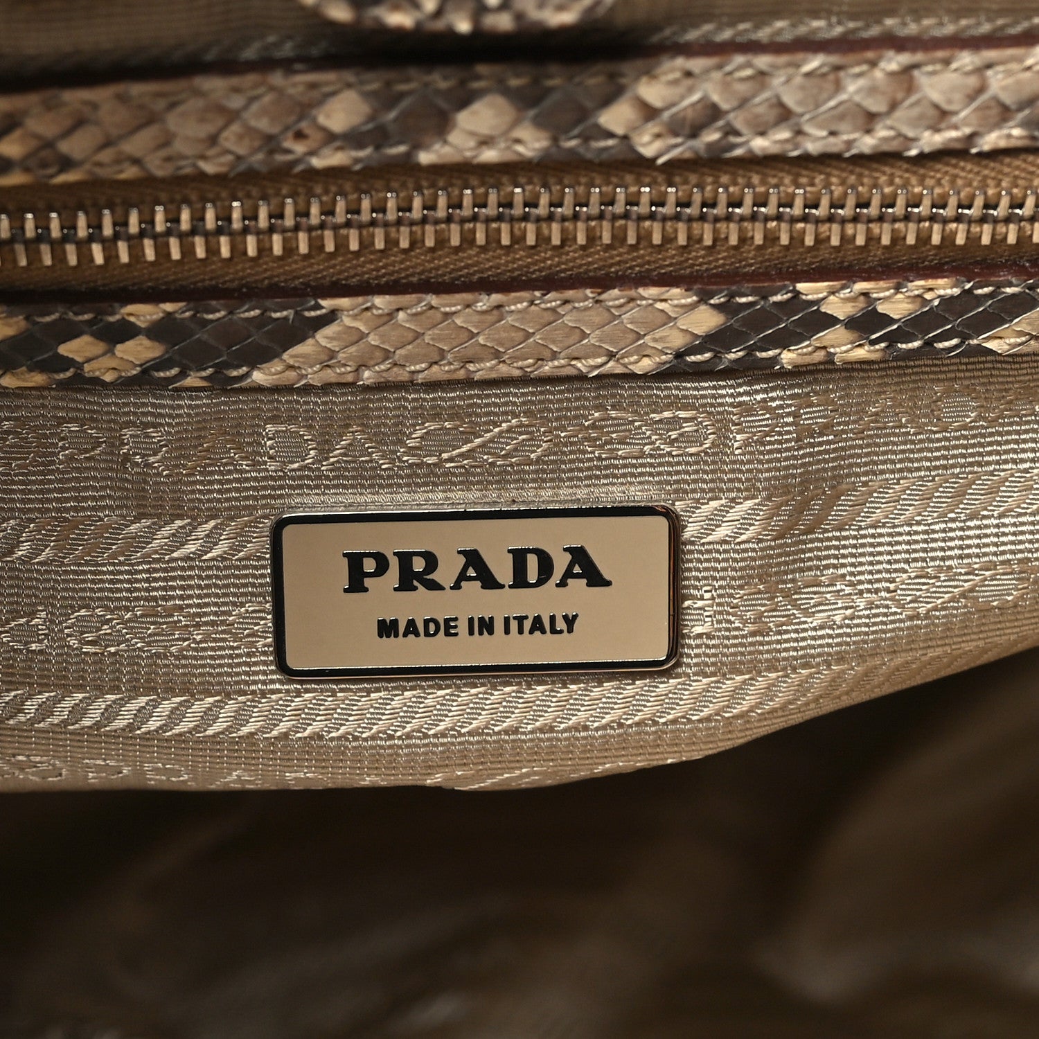 Prada Snakeskin Logo Sacca Hobo Roccia 6 of 9