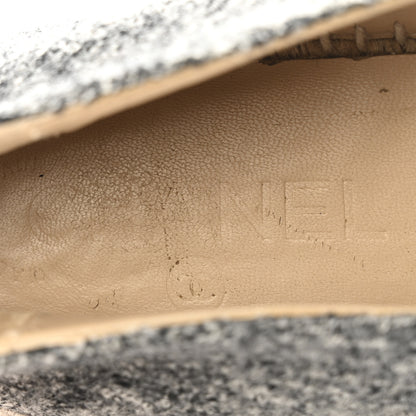 Chanel Tweed Velvet CC Espadrilles 38 Grey Black 7 of 10