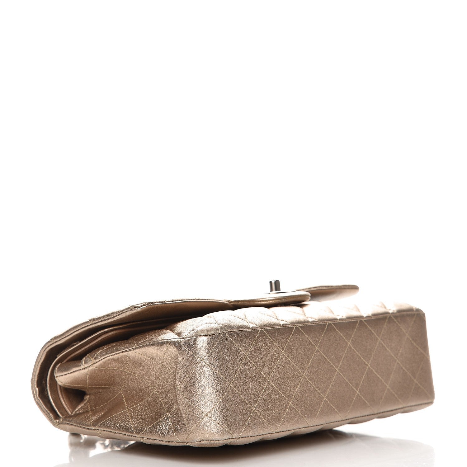 Chanel Metallic Lambskin Quilted Medium Double Flap Light Gold 5 of 8
