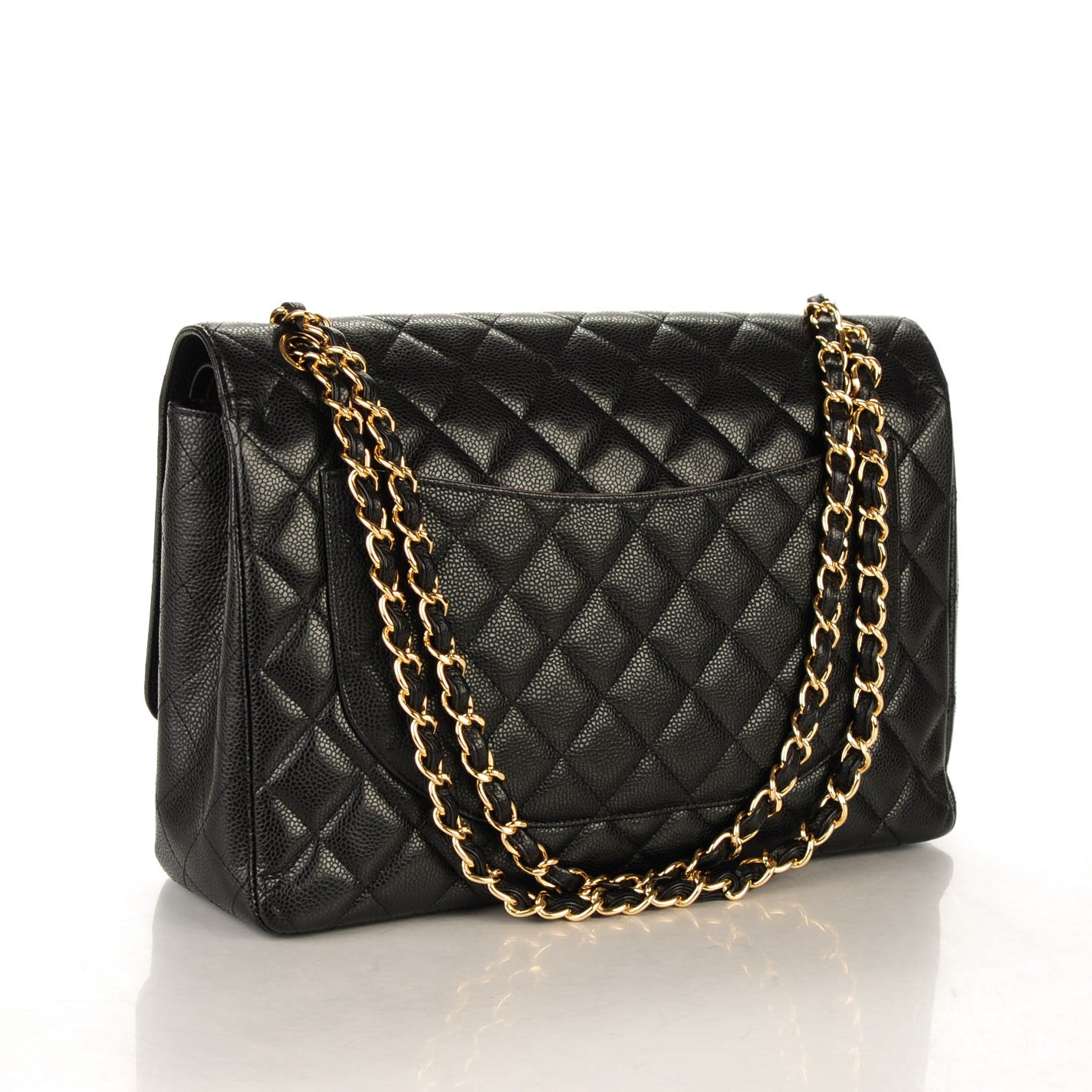 Caviar Quilted Maxi Double Flap Black