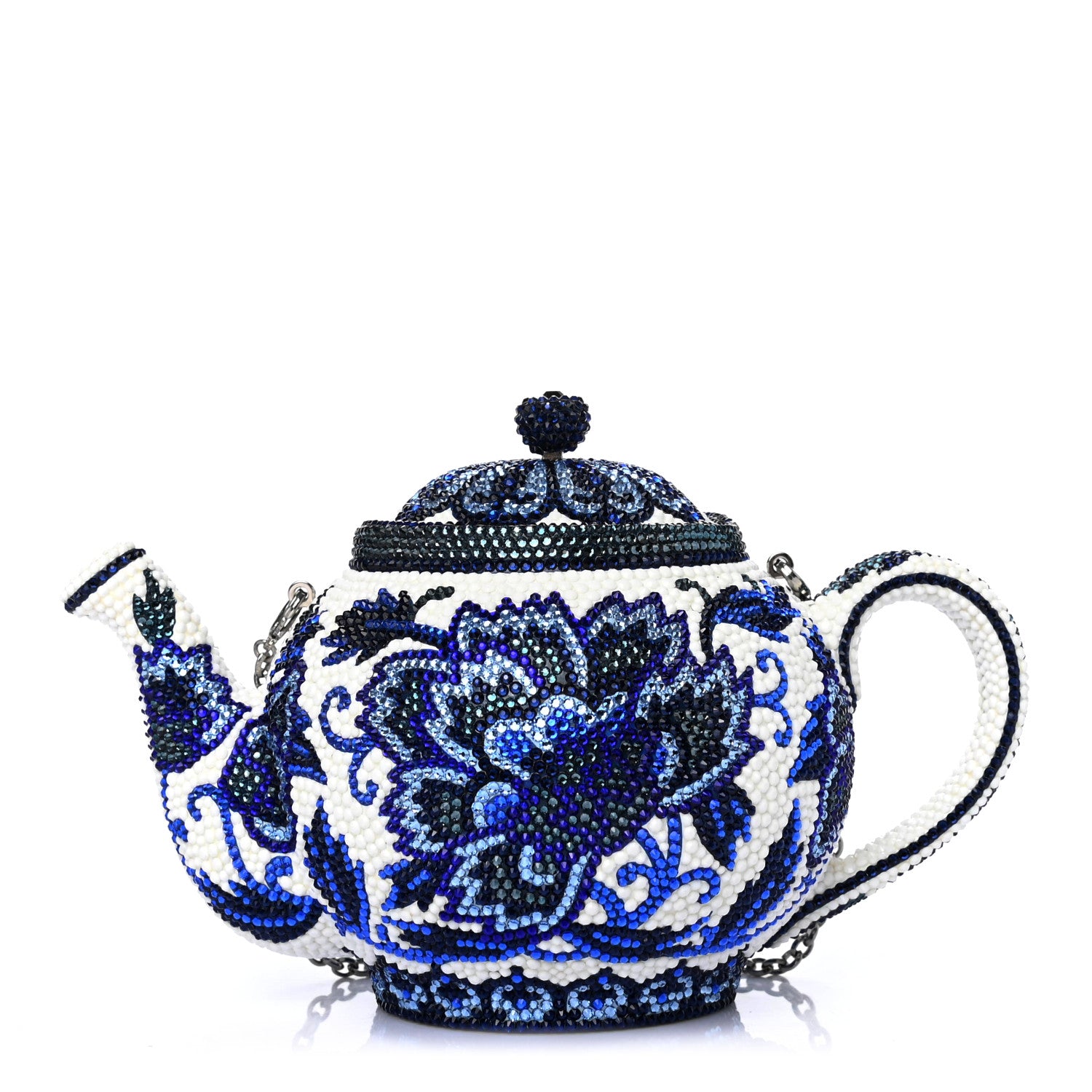 Judith Leiber Ming Crystal Teapot Clutch Cobalt 1 of 4