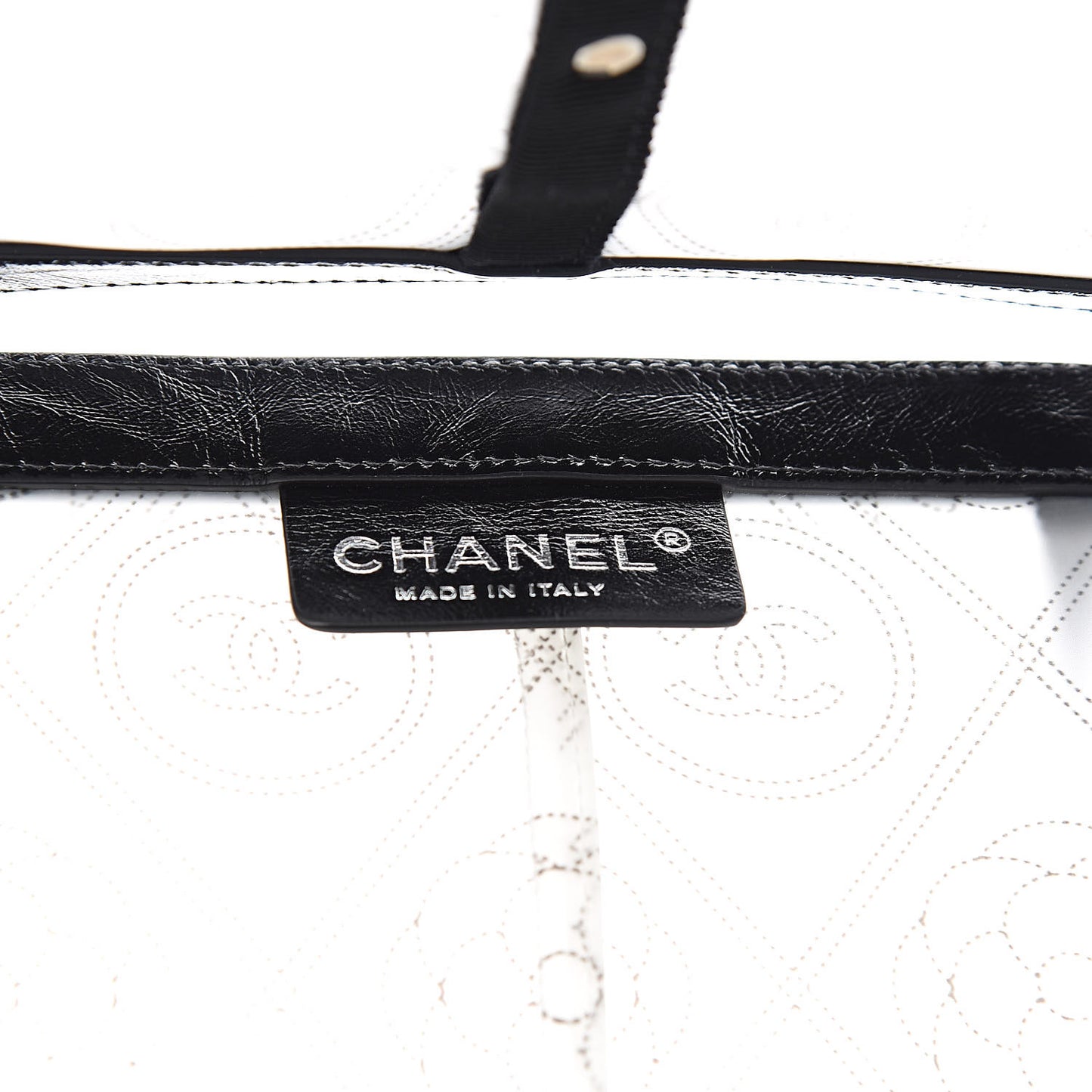 PVC Calfskin Coco Bag Raincoat White Black