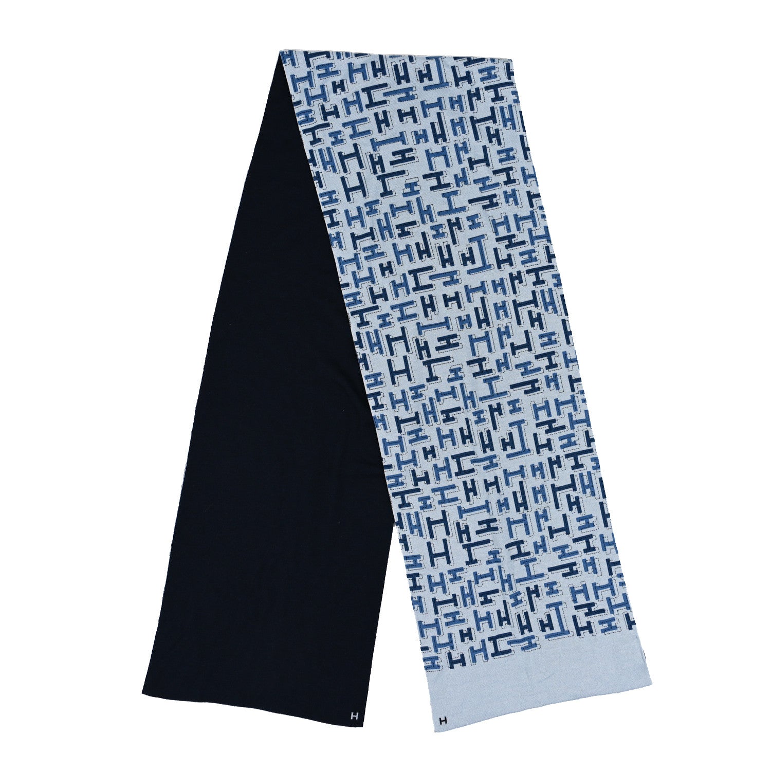 Hermes Cashmere Silk Dedale Muffler Bleu Glacier Bleu 2 of 3
