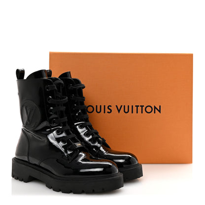 Louis Vuitton Patent Territory Ranger Boots 38 Black 10 of 10
