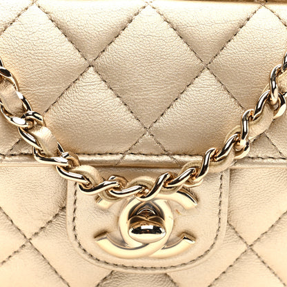 Chanel Metallic Lambskin Quilted CC In Love Heart Clutch With Chain Gold 8 of 9