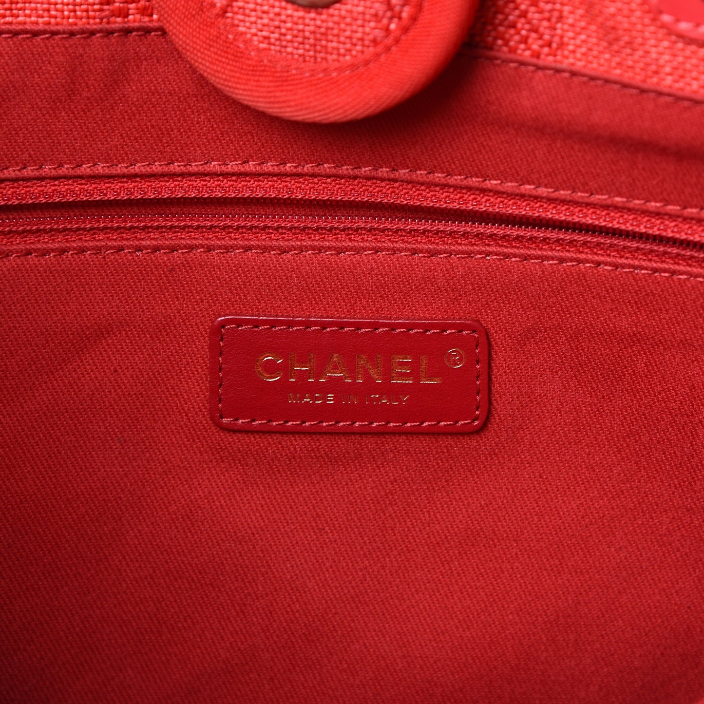 Mixed Fibers Striped Small Deauville Tote Red