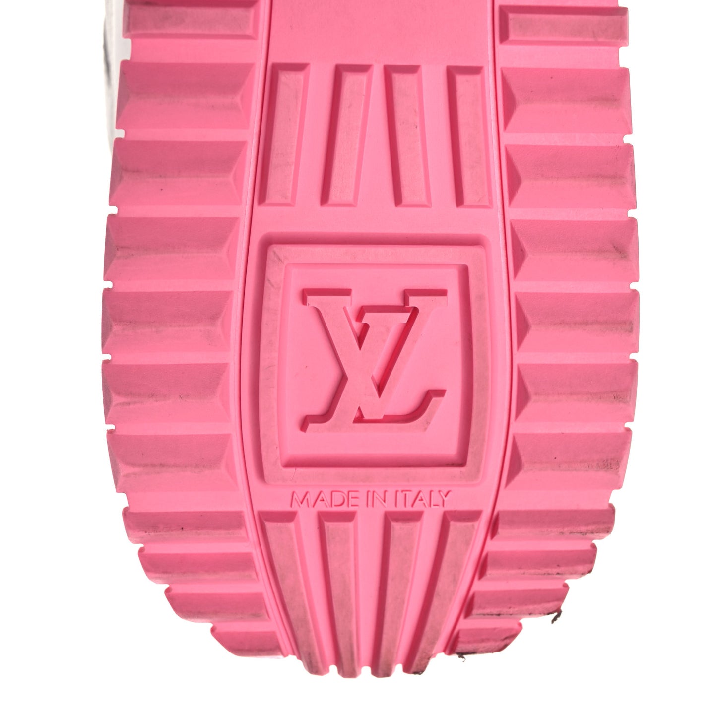 Calfskin Monogram Run Away Sneakers 38.5 White Pink