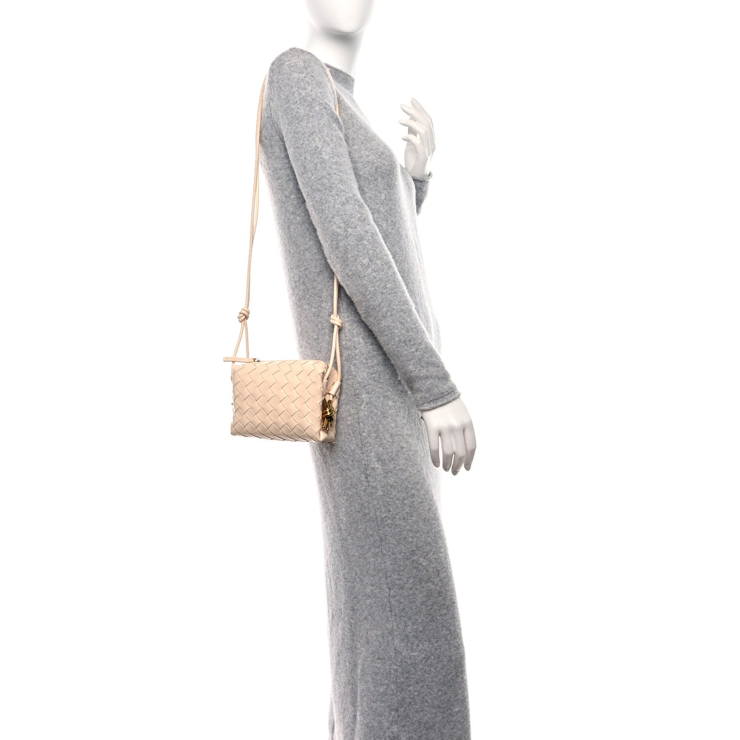 Bottega Veneta Patent Nappa Intrecciato Metallic Knot Mini Loop Camera Bag Macaroon 2 of 9
