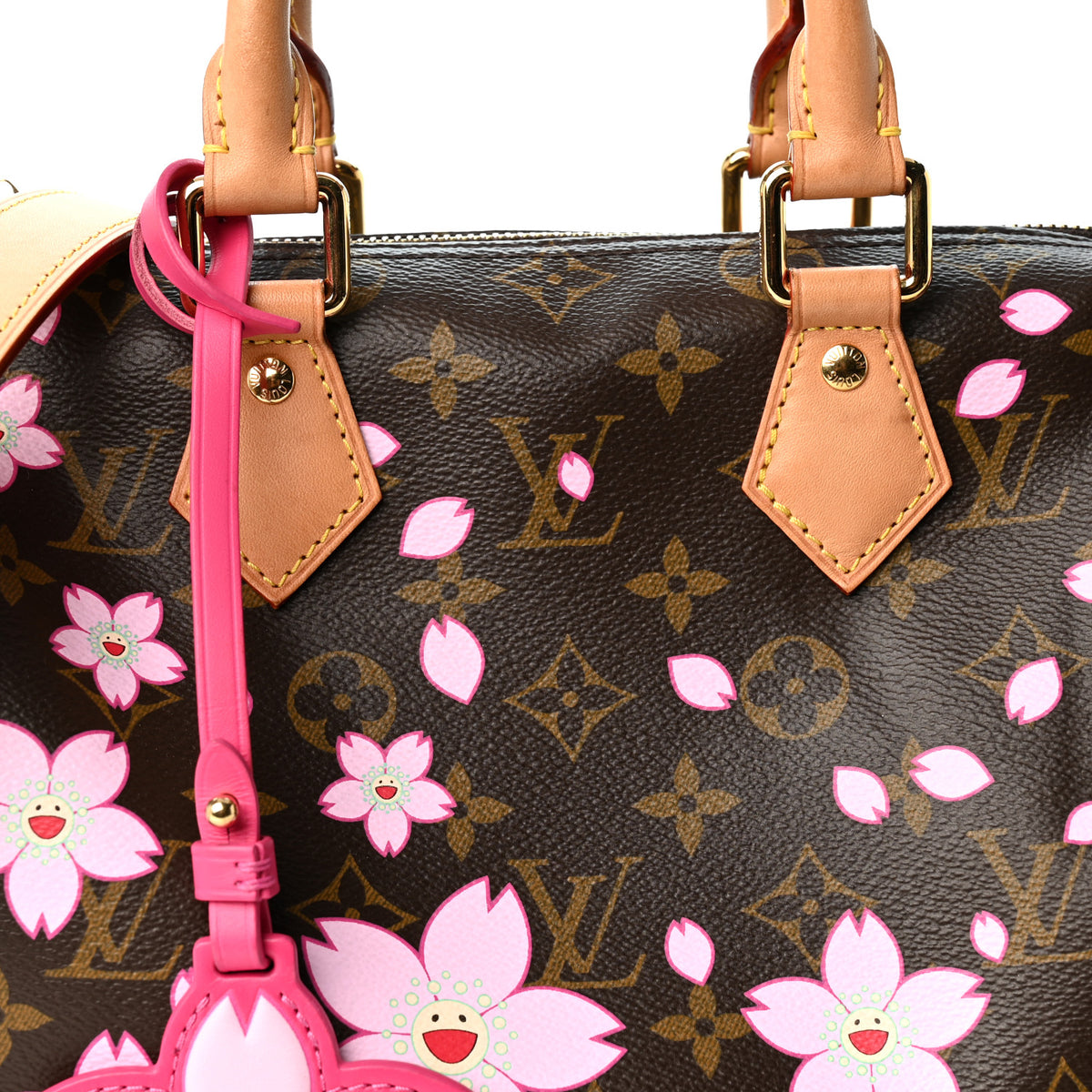 LV X TM Monogram Cherry Blossom Speedy Bandouliere 25 Sakura Brown
