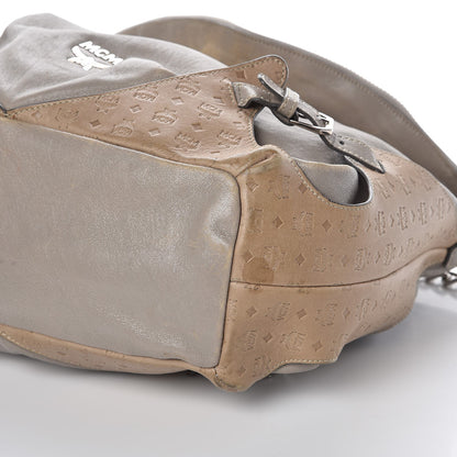 MCM Calfskin Monogram Shoulder Bag Taupe 19 of 23