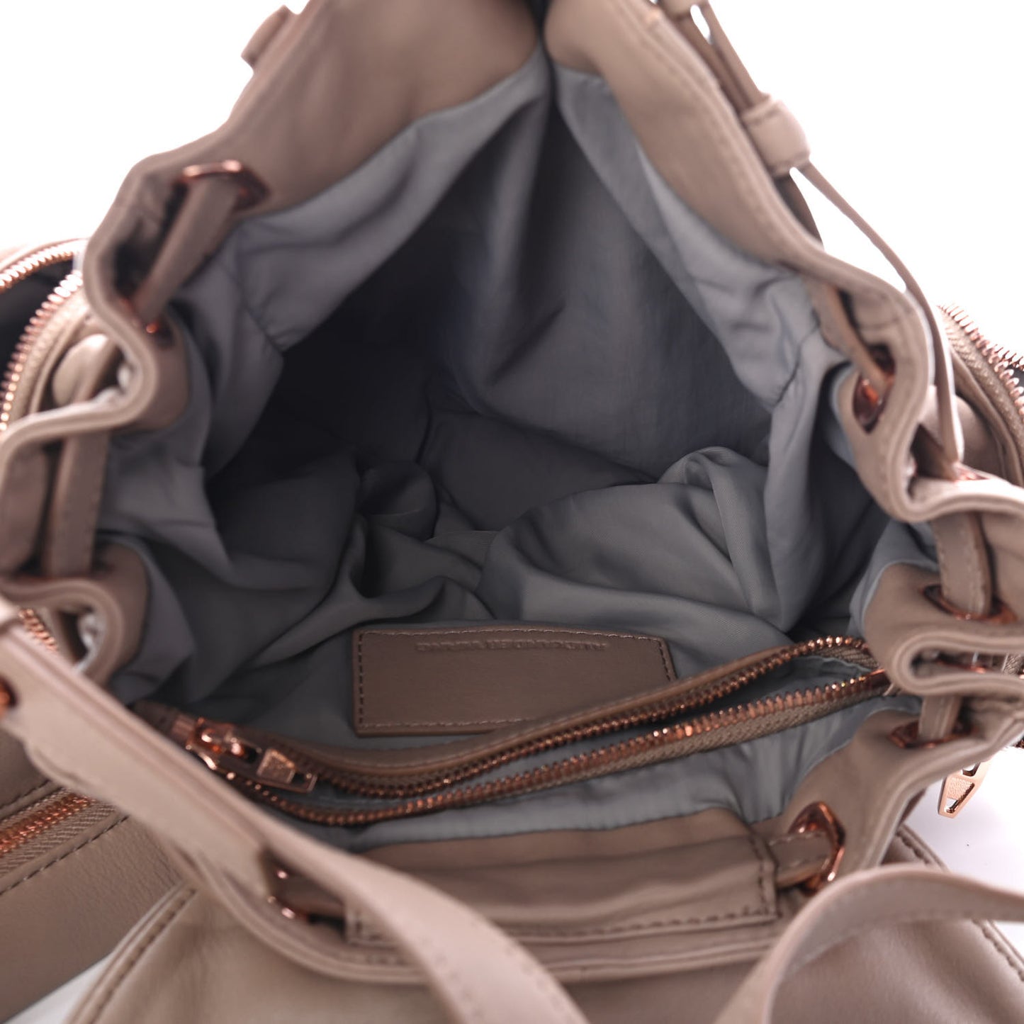 Lambskin Mini Marti Backpack Latte Rose Gold Hardware